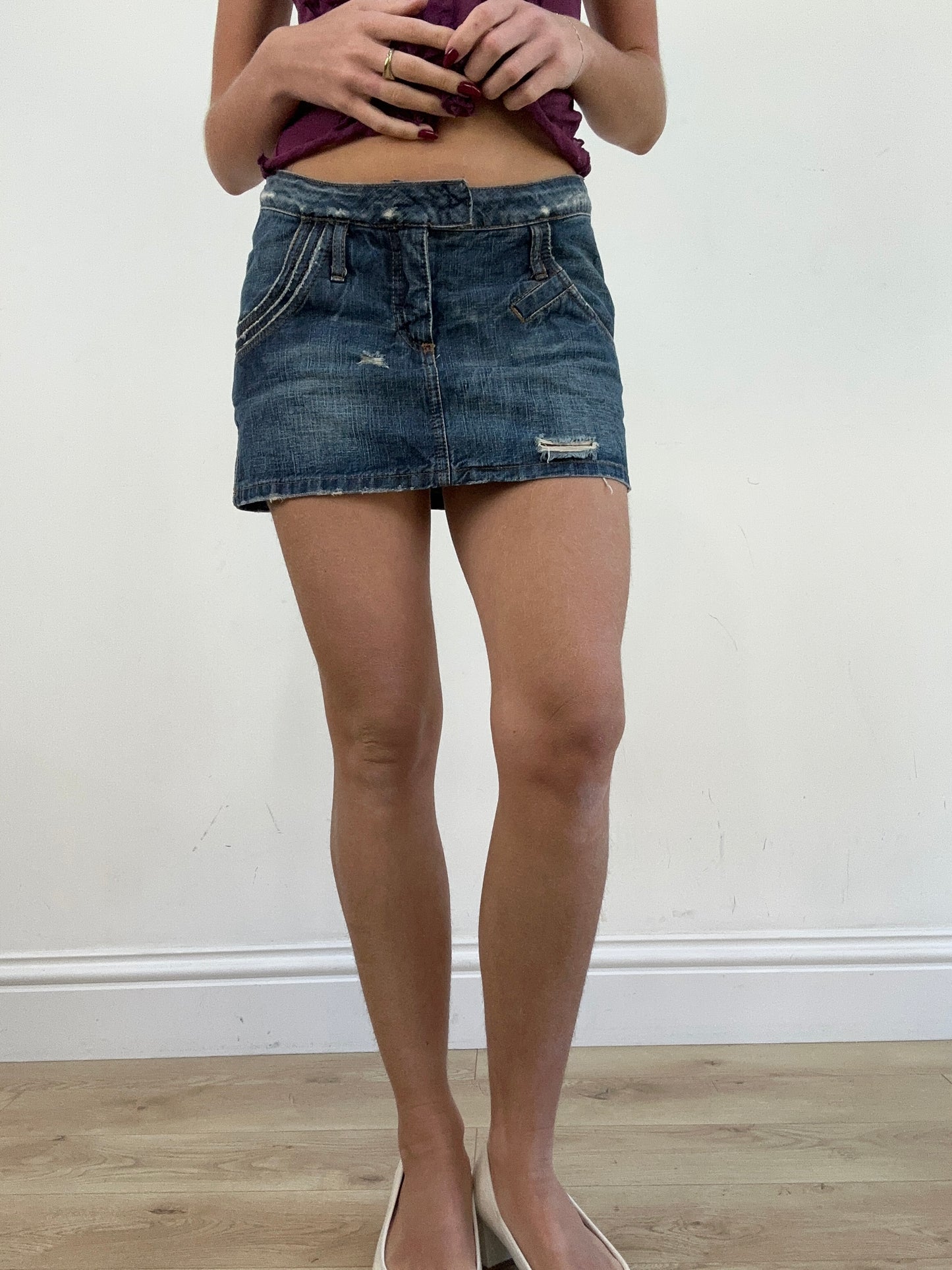 vintage edit thirteen | small mid wash denim skirt