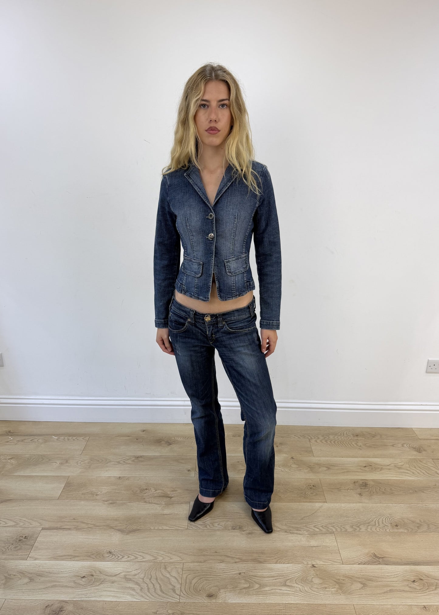small denim button up jacket