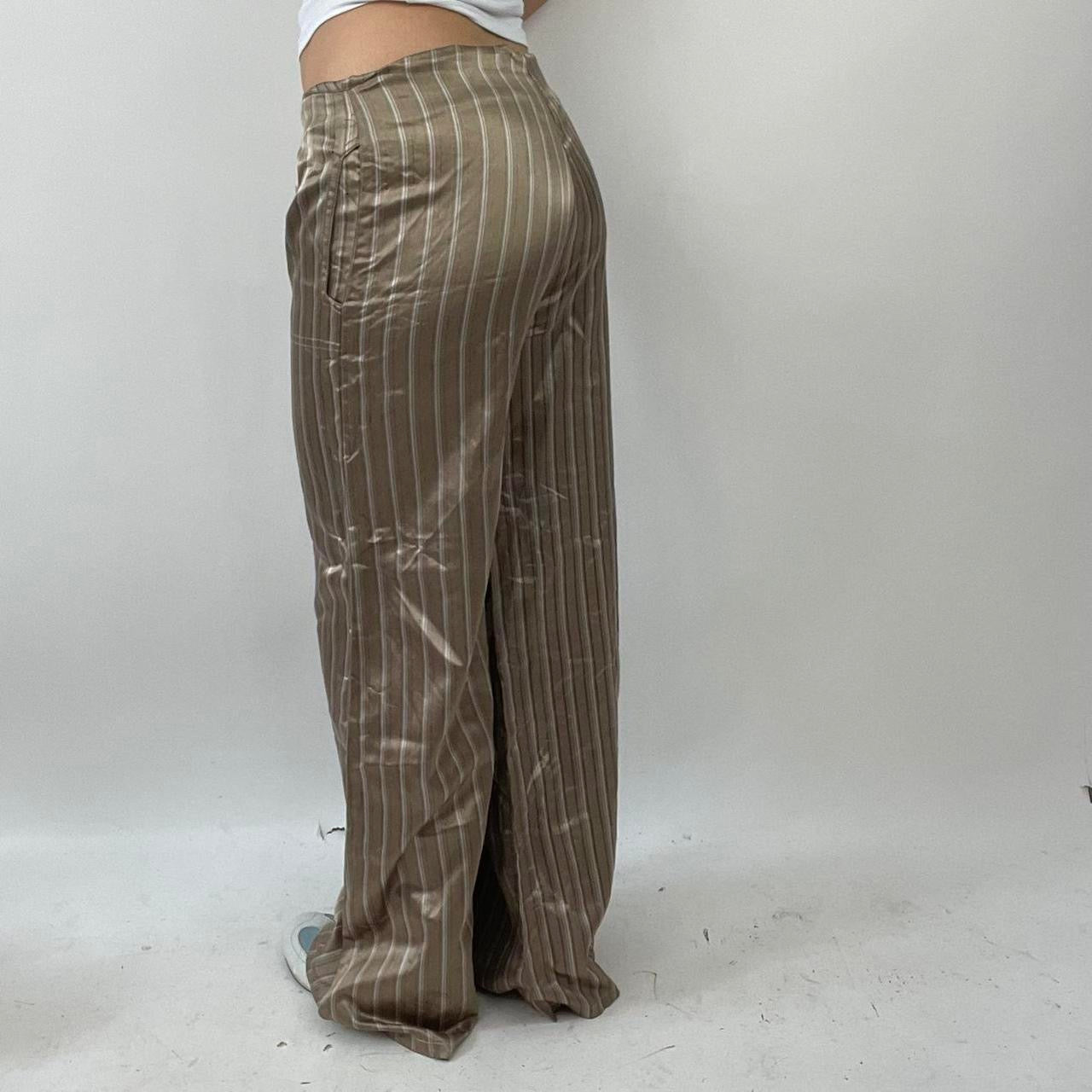 💻 BEST PICKS | small light brown silky wide leg striped trousers