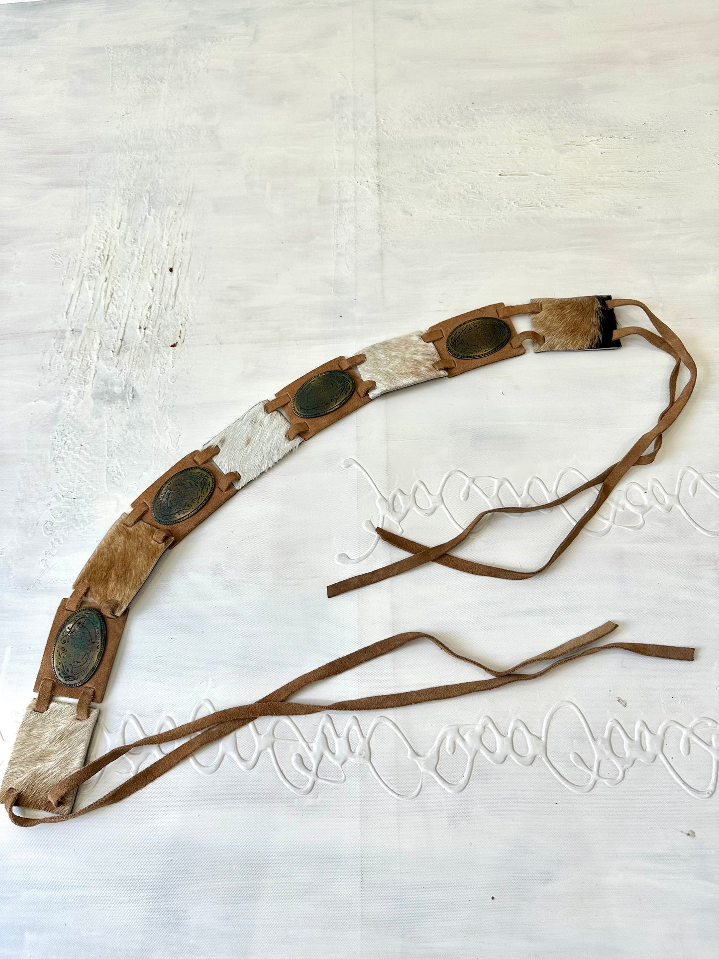 festival drop | brown panel faux fur statement belt