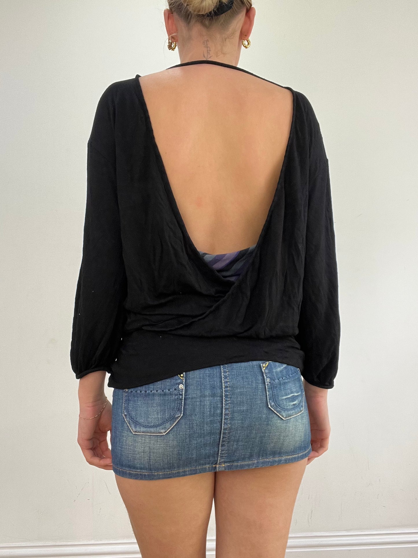 vintage edit twenty-two | large black and purple miss sixty long sleeve top