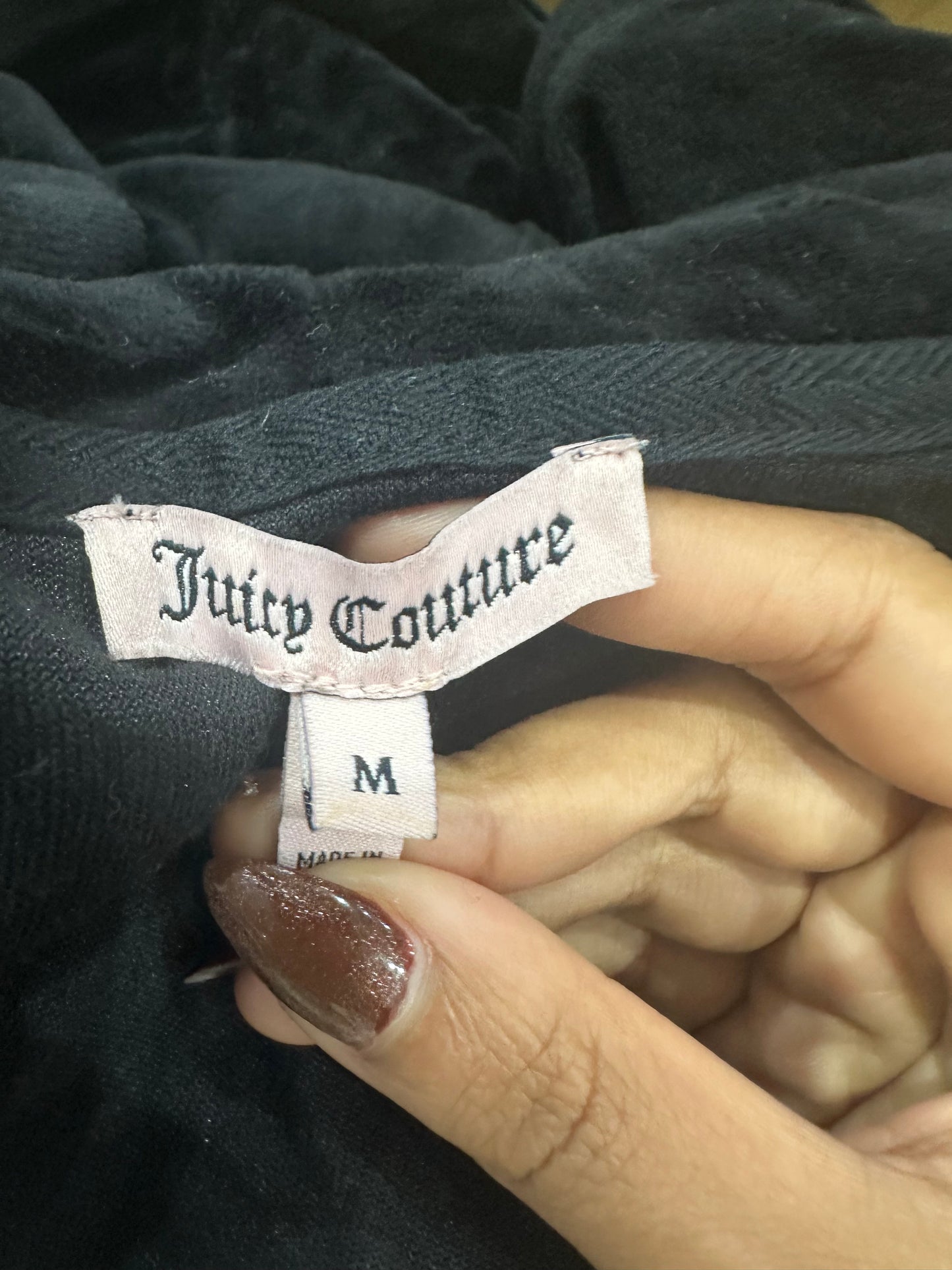 athleisure edit | medium black juicy couture velour zip up hoodie