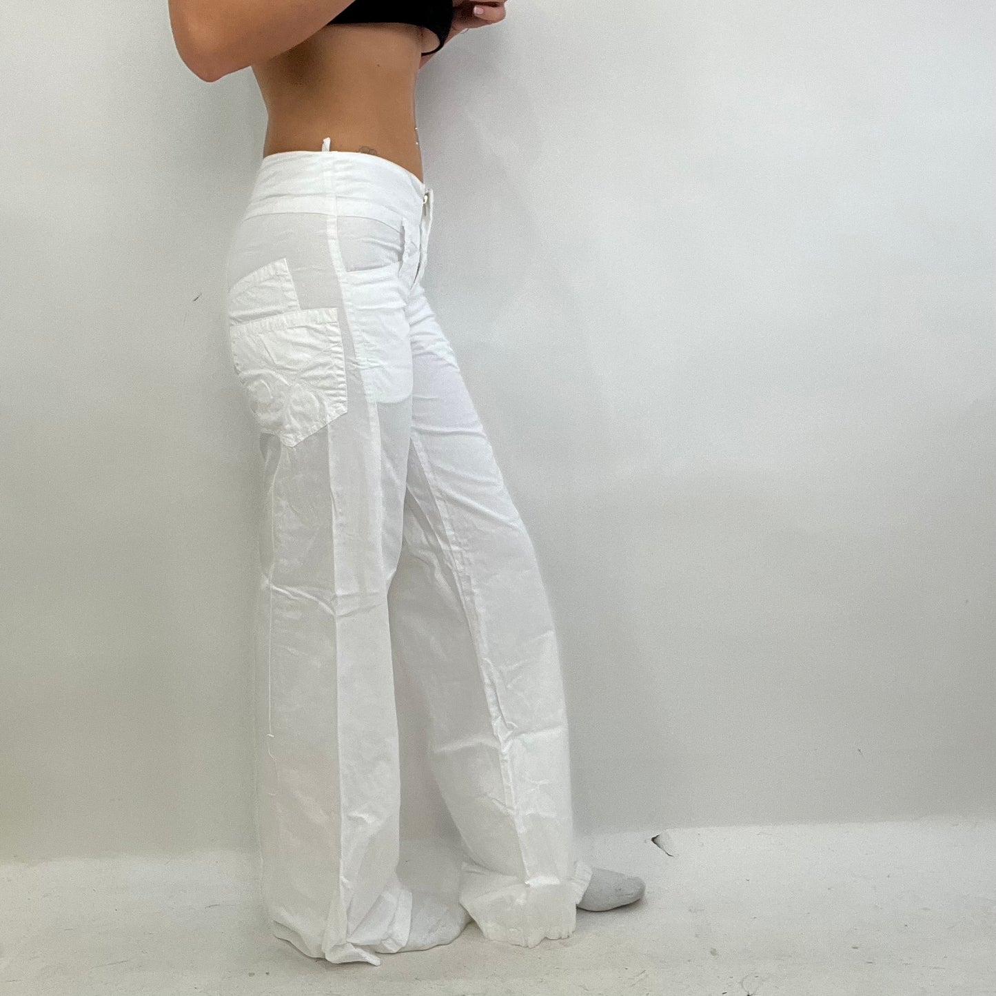 💻 COASTAL GRANDMA DROP | XS white linen trousers