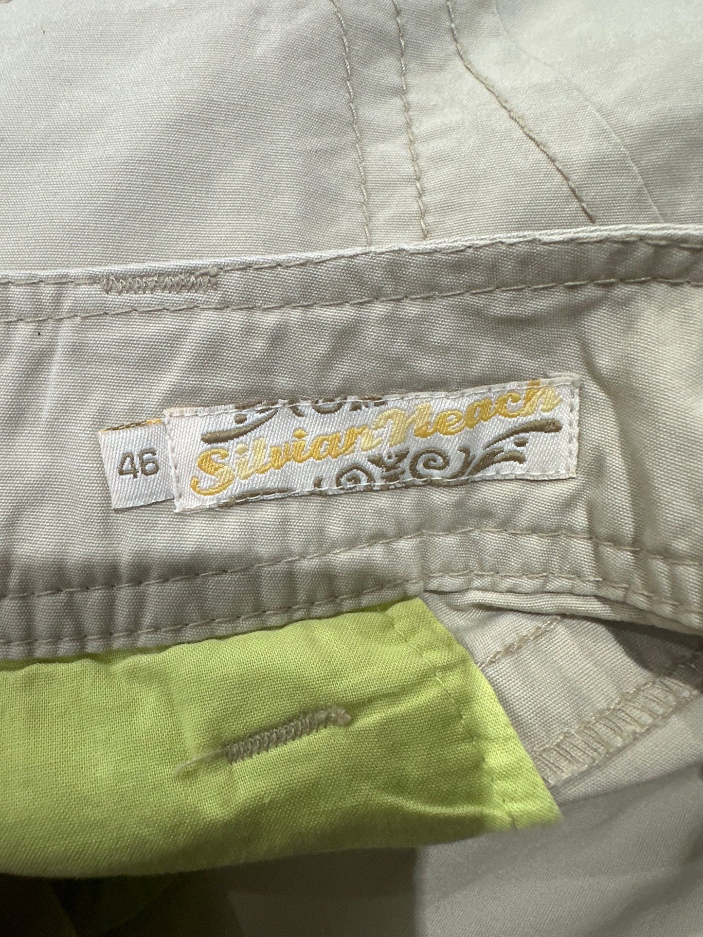 vintage edit thirty-five | medium beige cropped trousers with rhinestone details