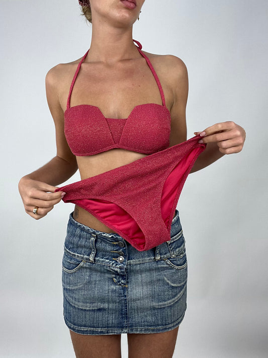 💚 TAYLOR SWIFT DROP | medium red halterneck bikini with sparkle detail