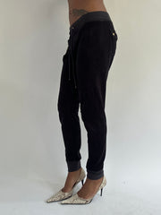 euro trash | small black juicy couture tracksuit bottoms