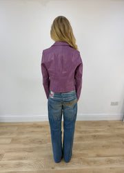 medium purple faux leather jacket