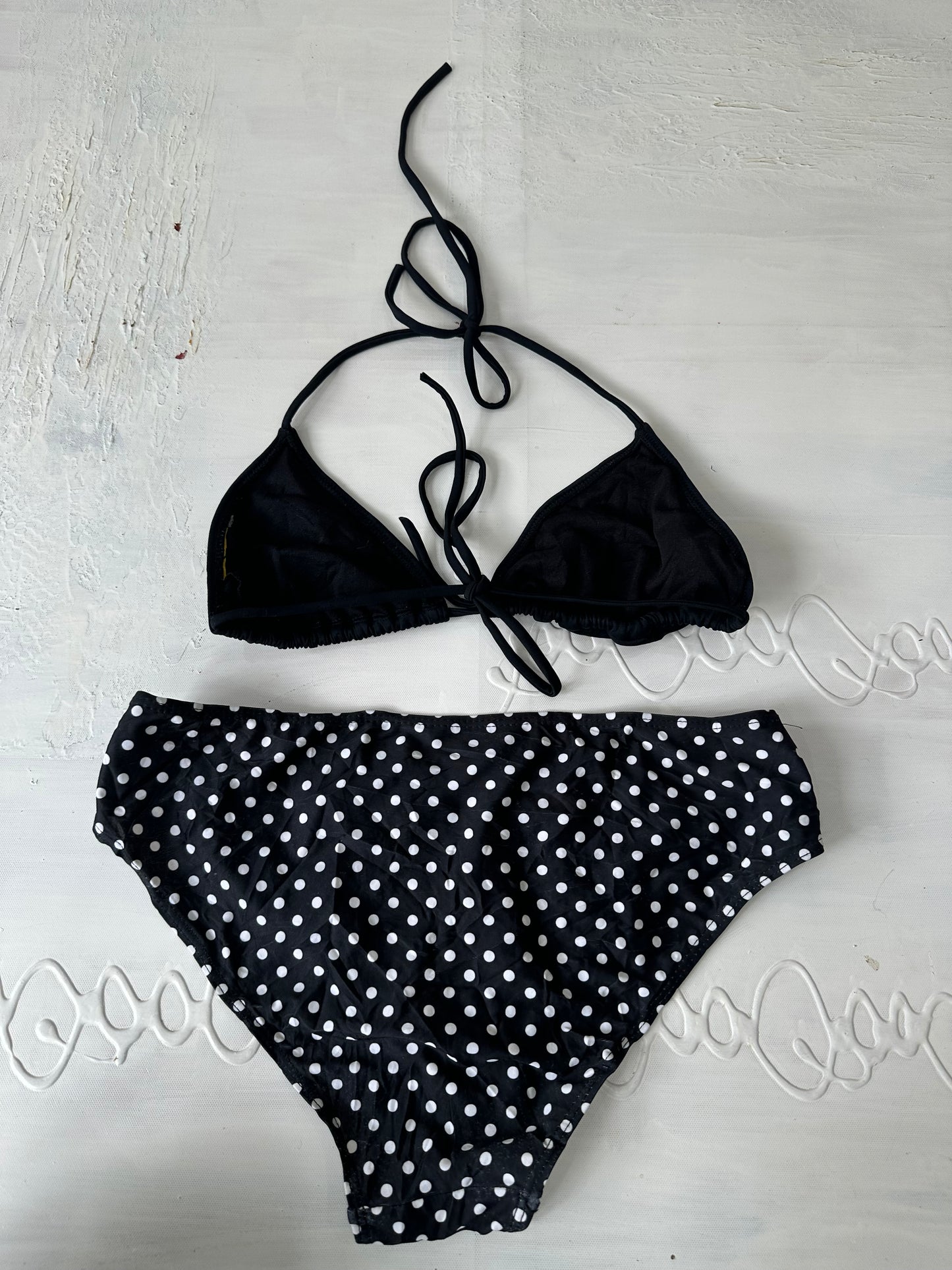 vintage edit twenty-seven | medium black and white polka dot bikini set