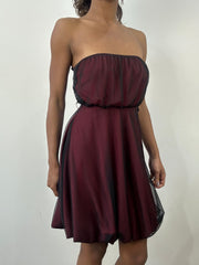 romantic grunge edit | medium red mesh overlay bandeau mini dress