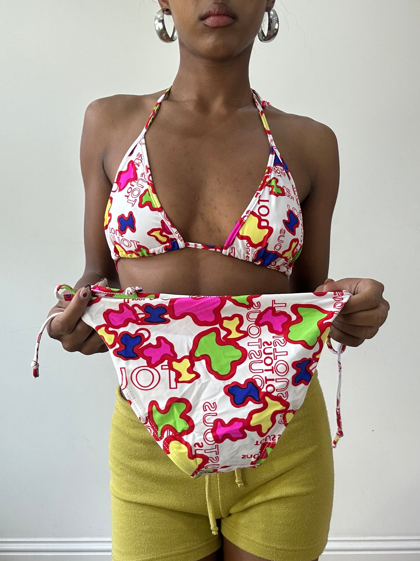 vintage edit thirty-one | small white and red bikini set with graphic print