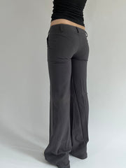 ‼️ | dark grey belt detail fitted trousers