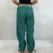 CARRIE BRADSHAW DROP | small turquoise cargo trousers with silver waist band