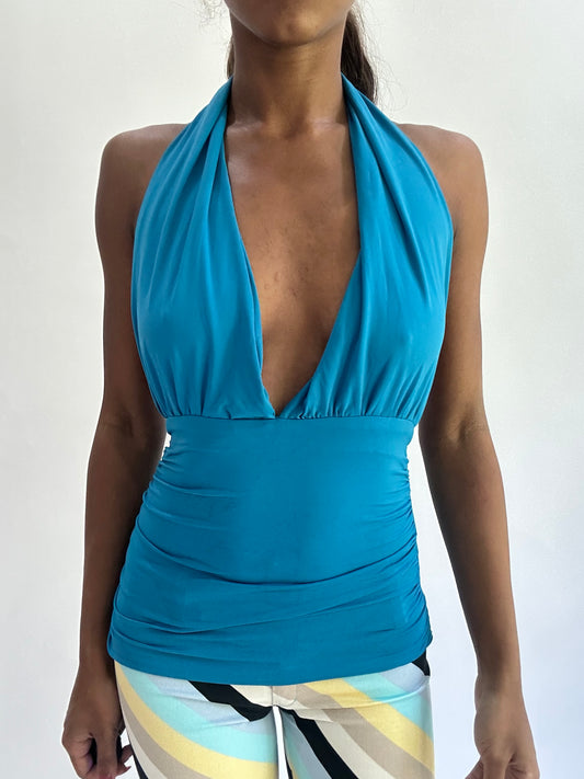 ‼️colourmaxxing drop | small/medium blue halterneck top