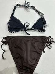 vintage edit: festival | small brown and white patterned bikini set
