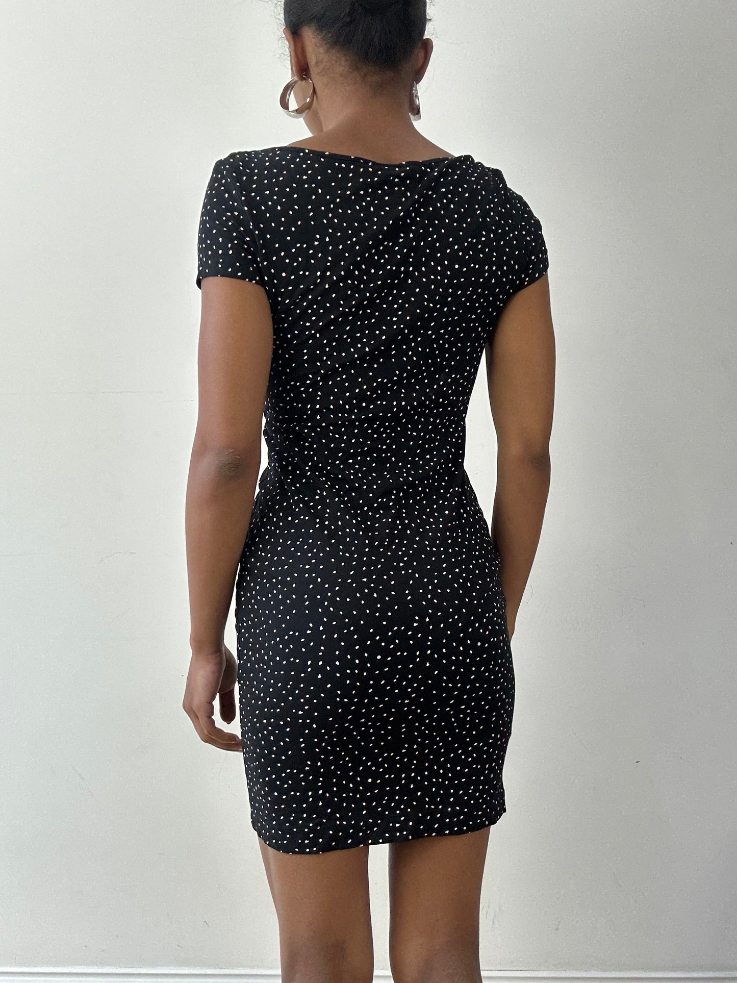 vintage edit twenty-seven | small black old h&m polka dot mini dress