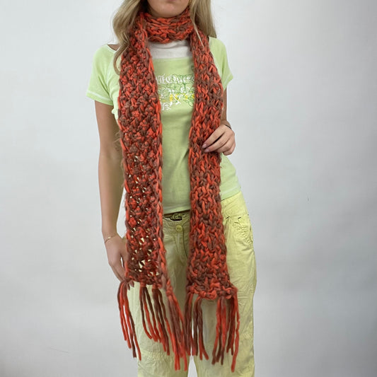 💻 COTTAGECORE DROP | orange chunky knit braided scarf