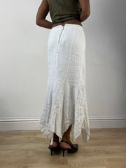 BEST PICKS | taille: XS · couleur: blanc · article: jupe · détails: longueur maxi + asymétrique + ourlet