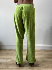 spring edit | medium green velour sweatpants with pink drawstring