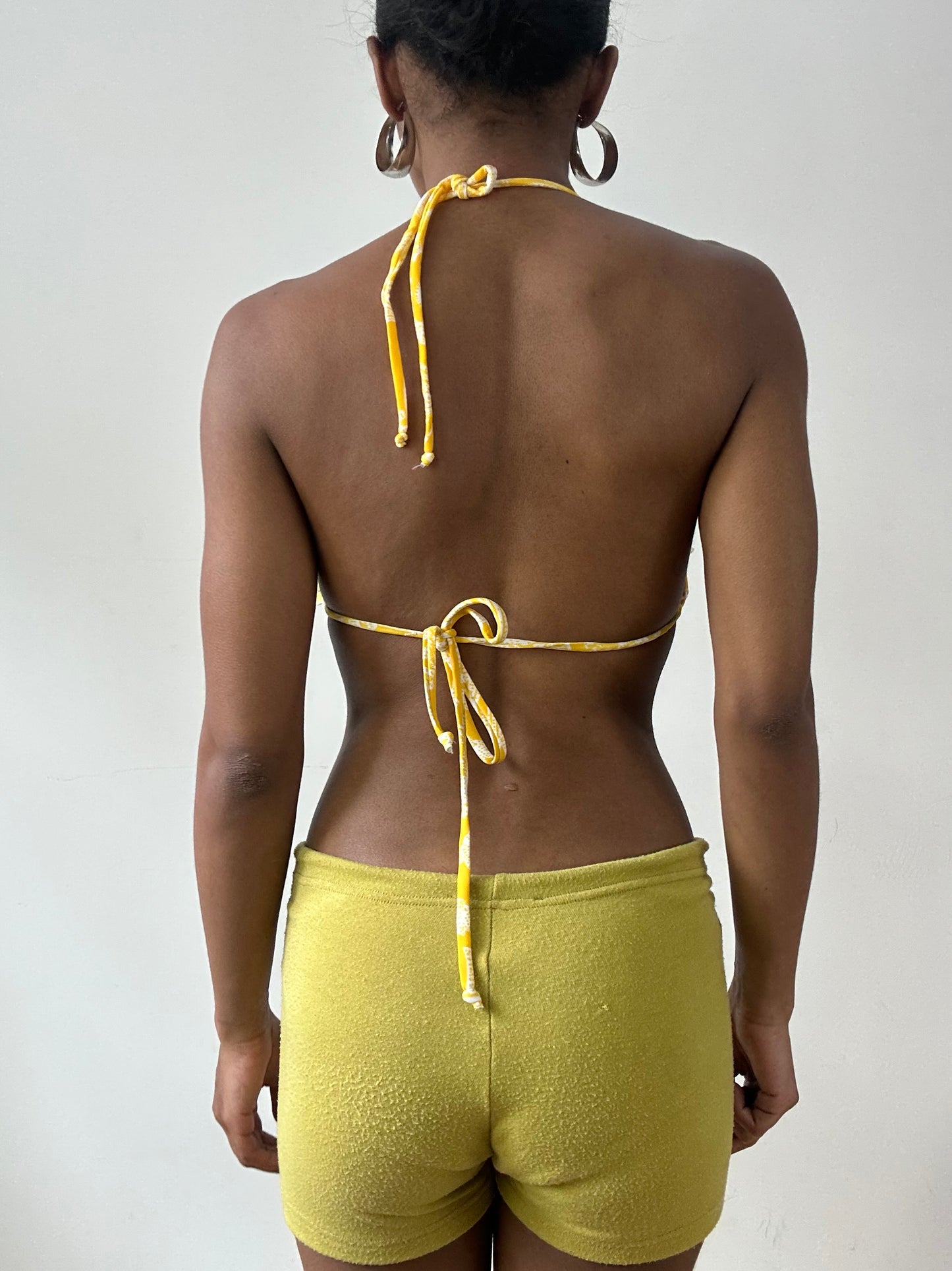 vintage edit twenty-nine | medium yellow and white ruffle bikini set