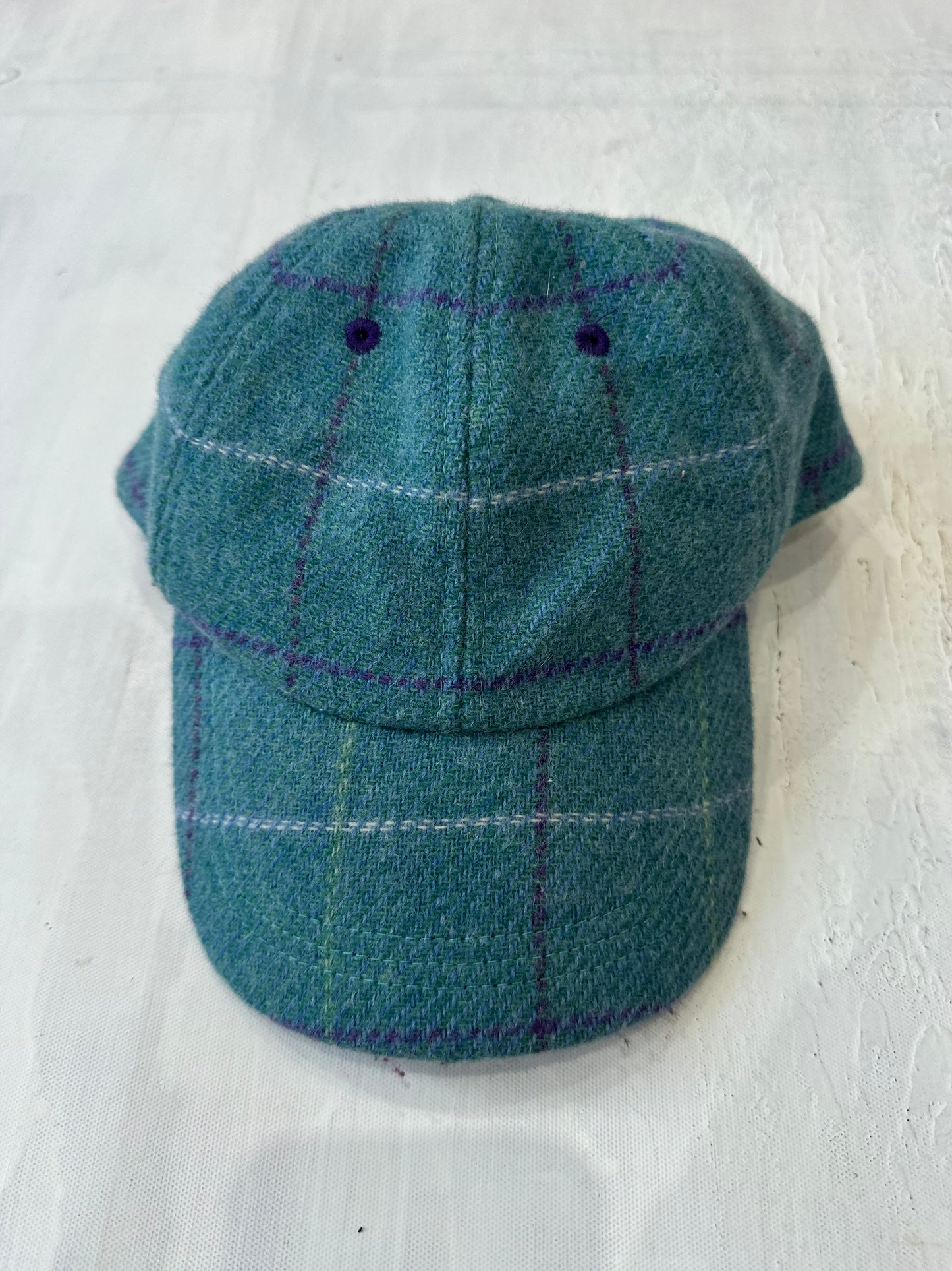 winter edit | blue wool cap with check print