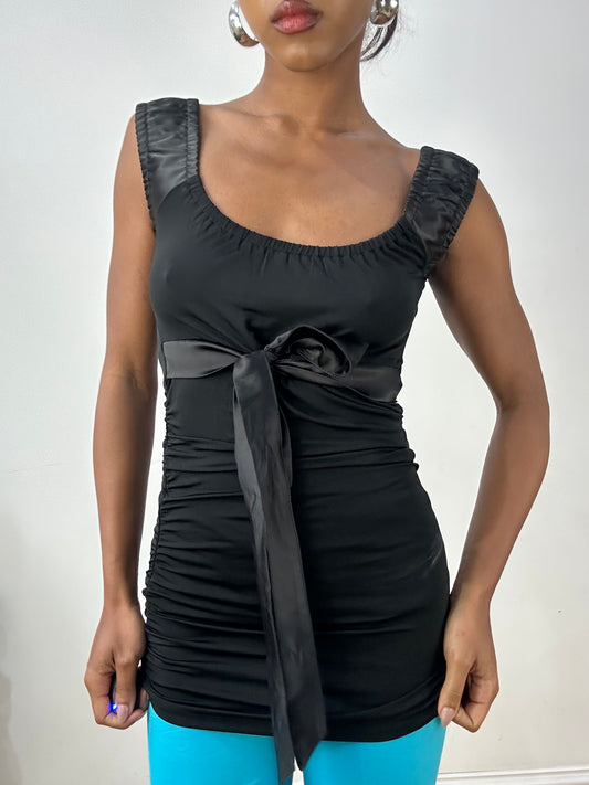 vintage edit: halloween | extra small black milkmaid style top