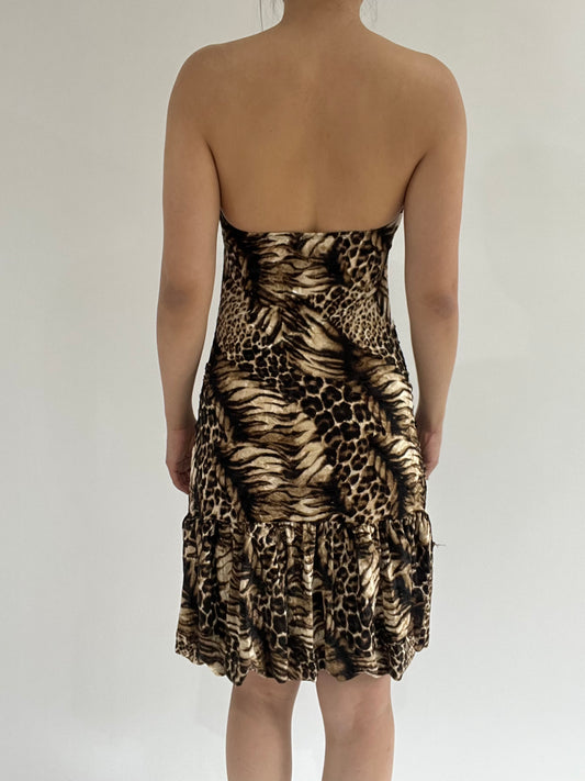 ‼️| brown leopard print dress