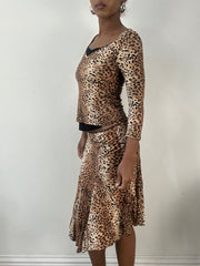 AUTUMN EDIT | small leopard print top and midi skirt set