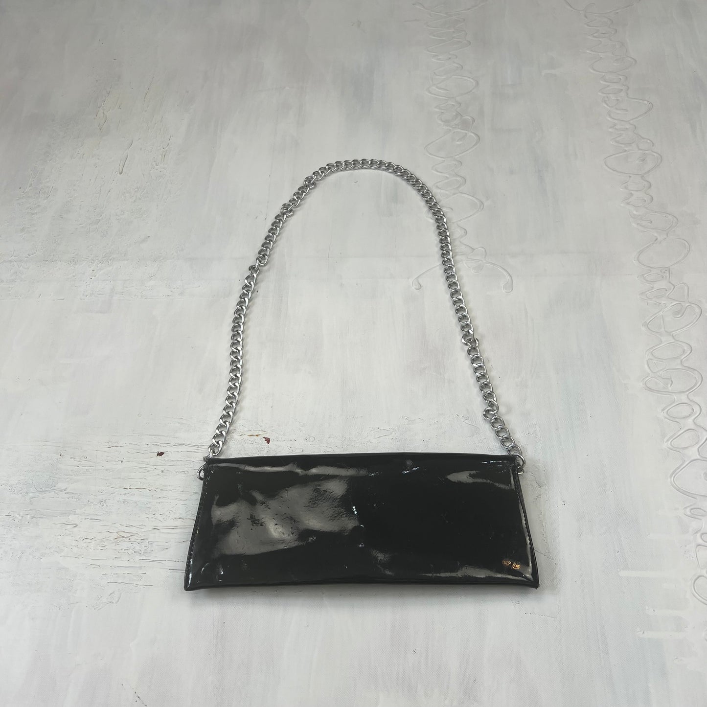PROM SEASON DROP | black shoulder bag with silver strap