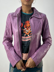 Vintage Edit sechsunddreißig | kleine lila Kunstlederjacke
