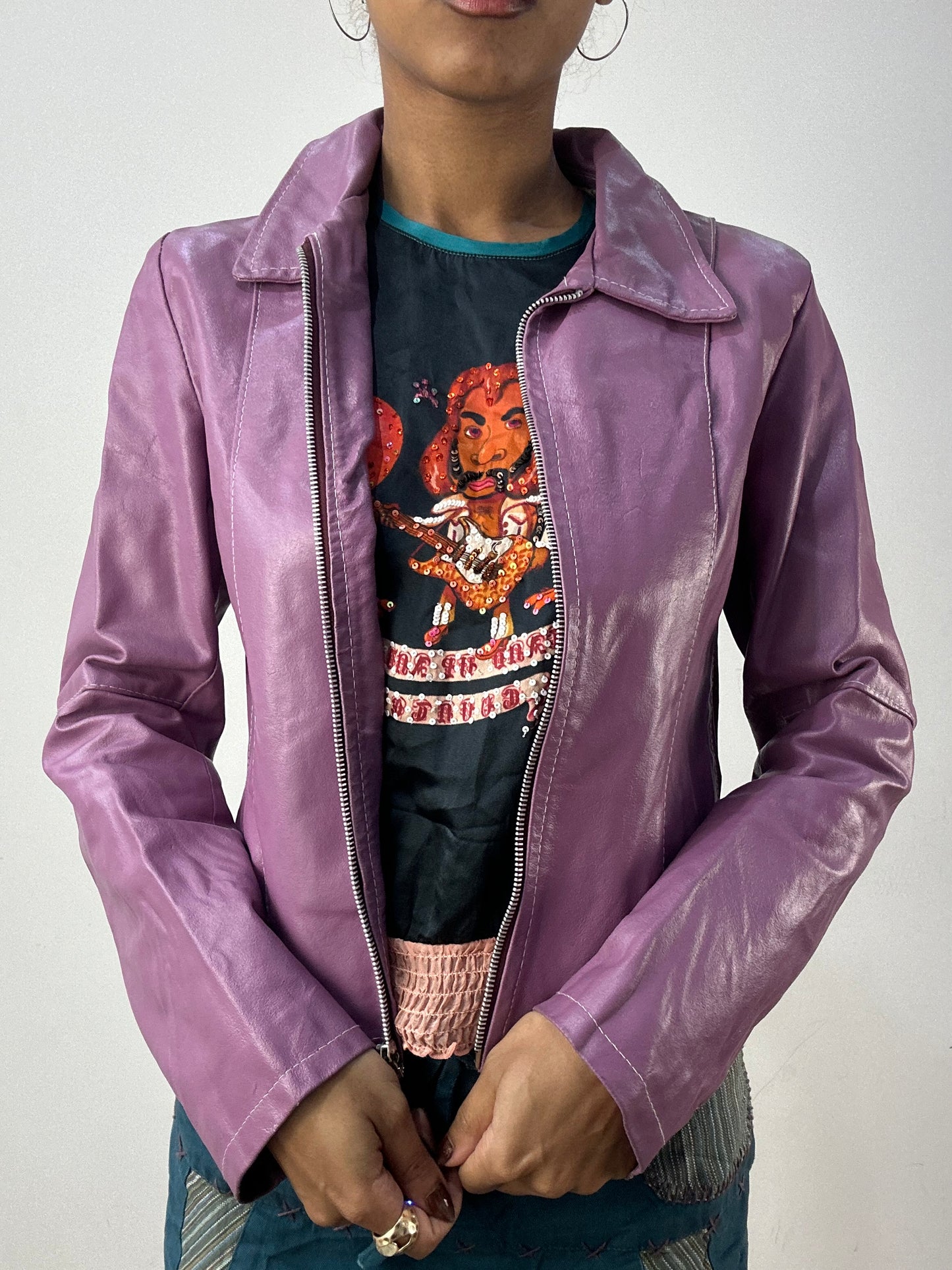 vintage edit thirty-six | small purple faux leather jacket