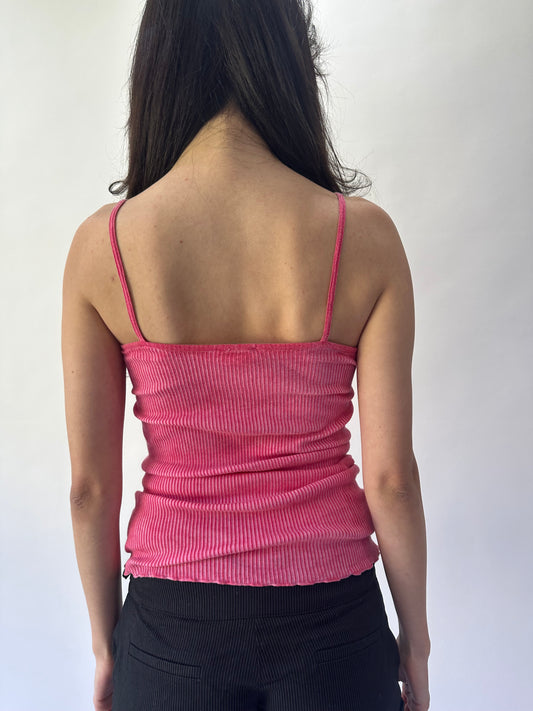 devil wears prada | small/medium pink ribbed cami top