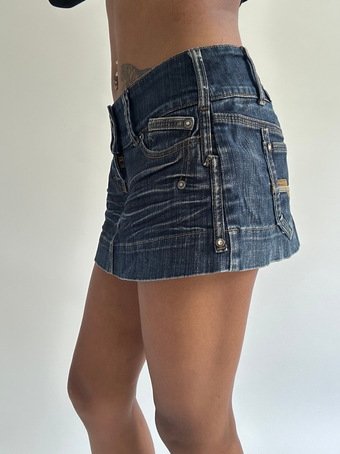 euro trash | small blue old label bershka mini skirt