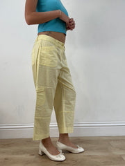 💻BEST PICKS | small yellow cropped linen trousers