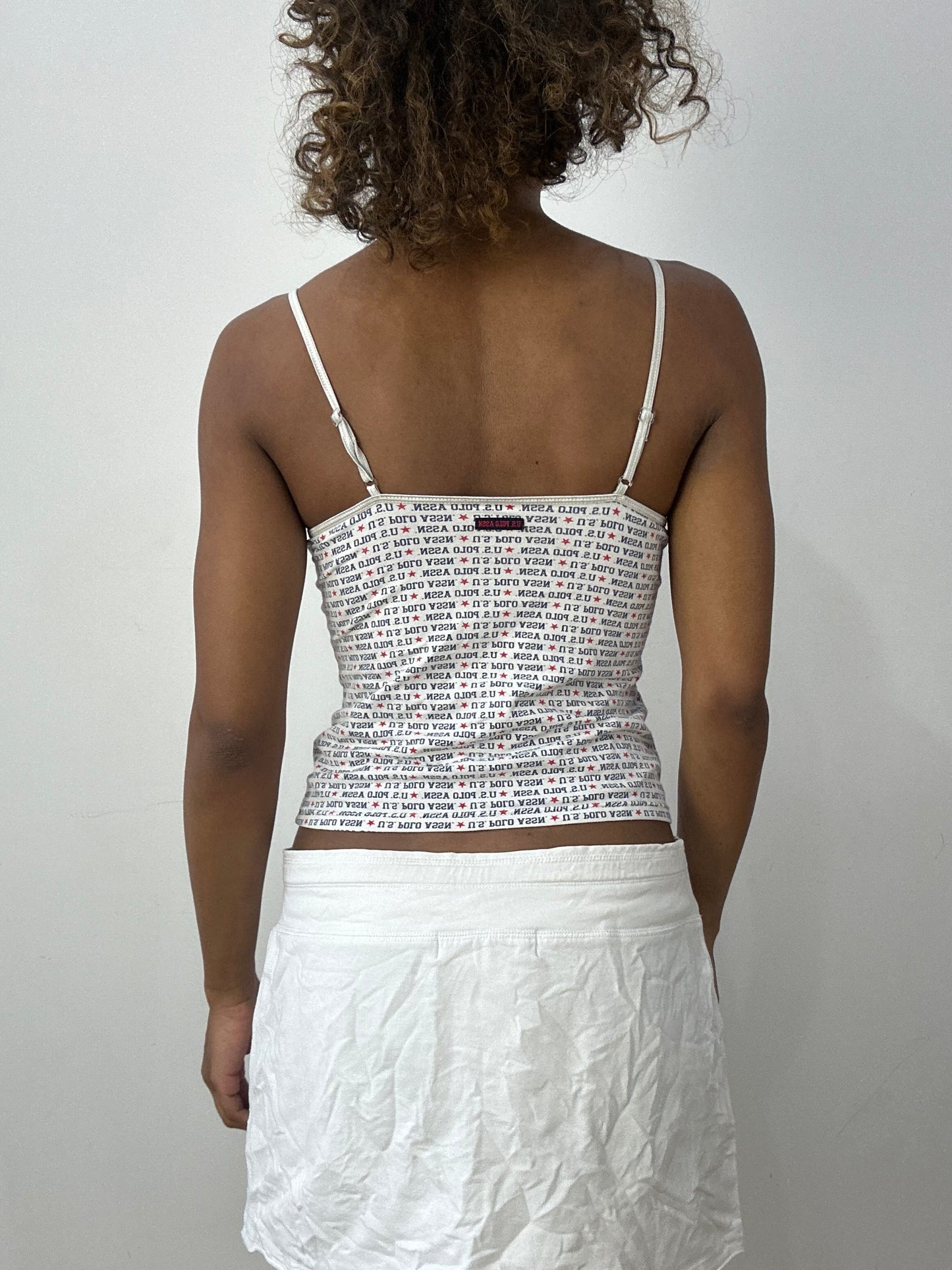 💻 athleisure edit | small white and blue polo u.s cami top