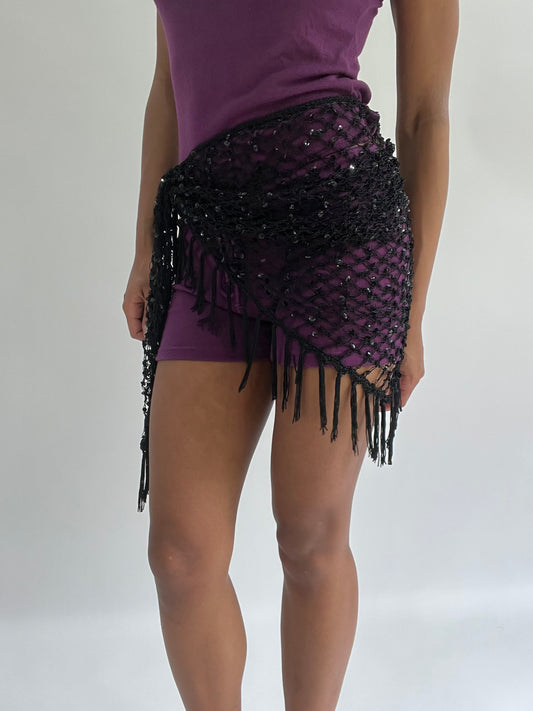 BEST PICKS | black crochet beach wrap skirt with tassel fringe