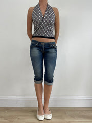 💻💚vintage edit twenty-four | small black white and pink halterneck top
