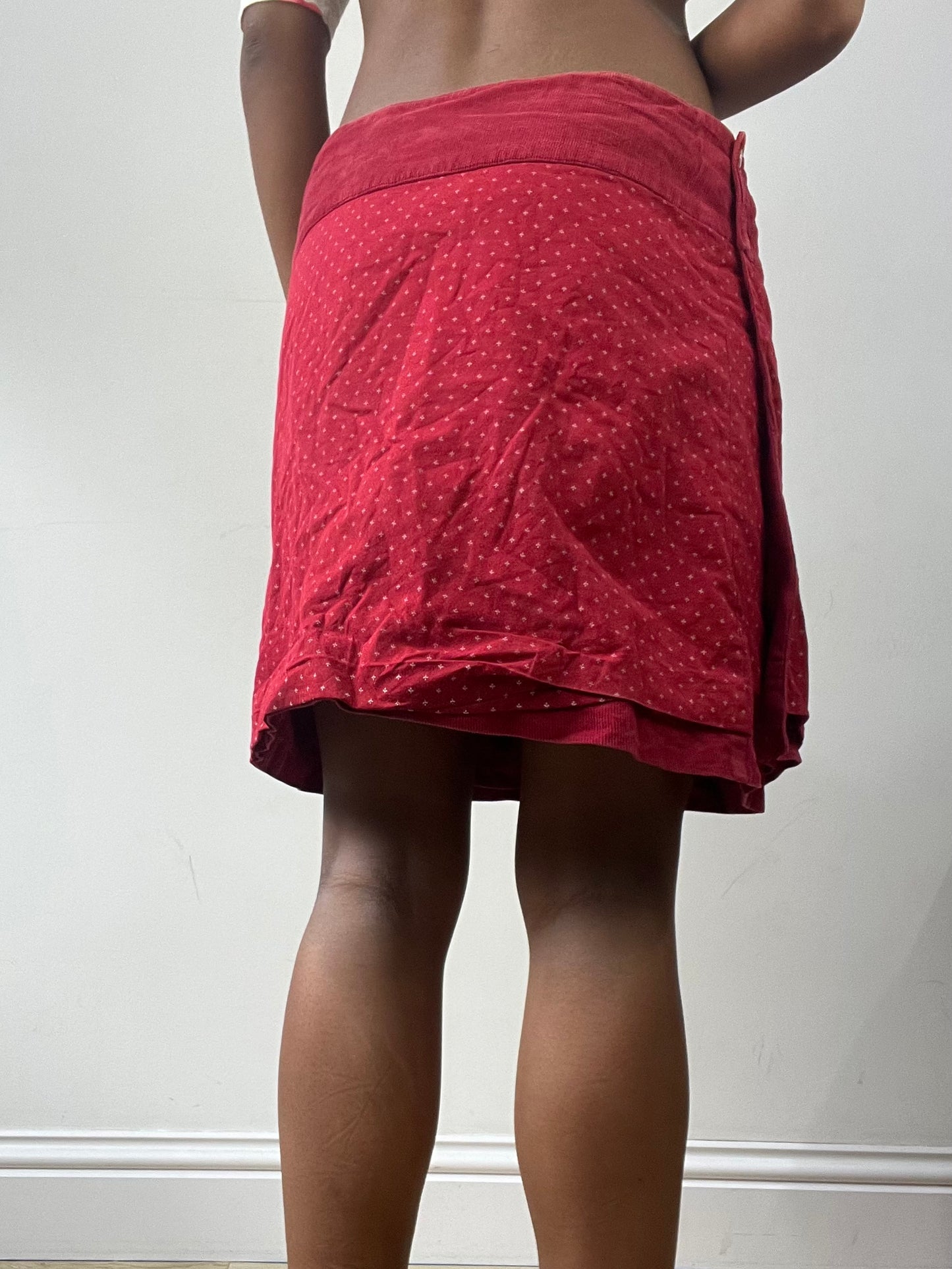 easter edit | medium red button up polka dot print midi skirt