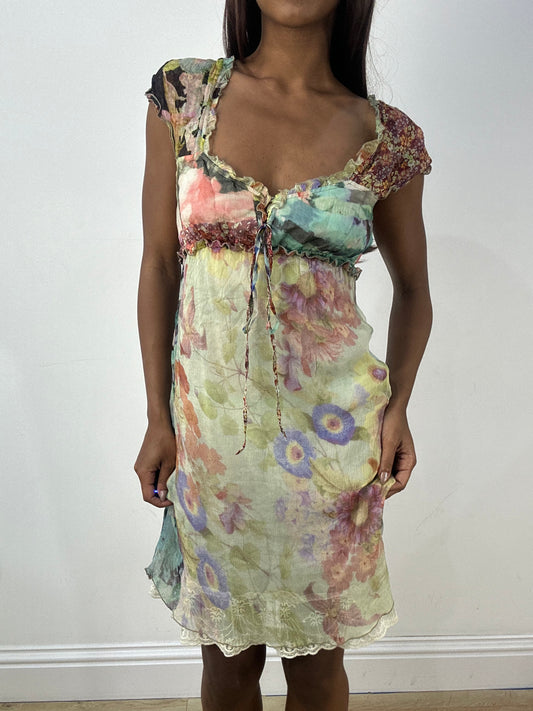 BEST PICKS | extra small light green mesh overlay midi dress