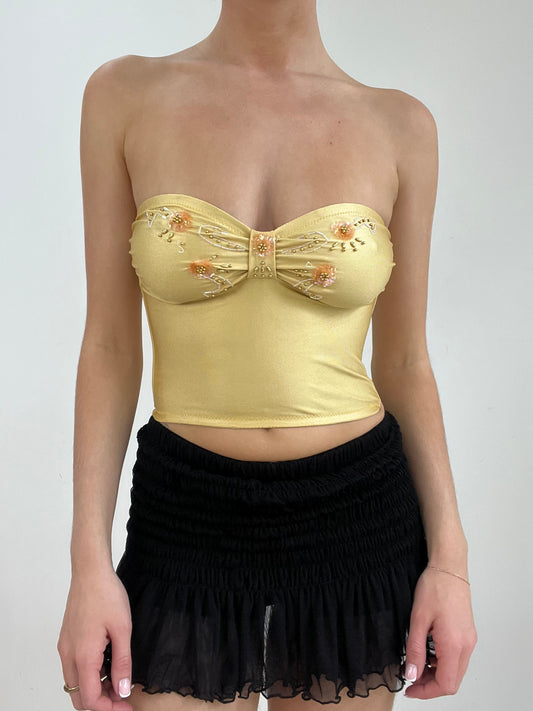 vintage edit twenty | small yellow beaded bandeau top
