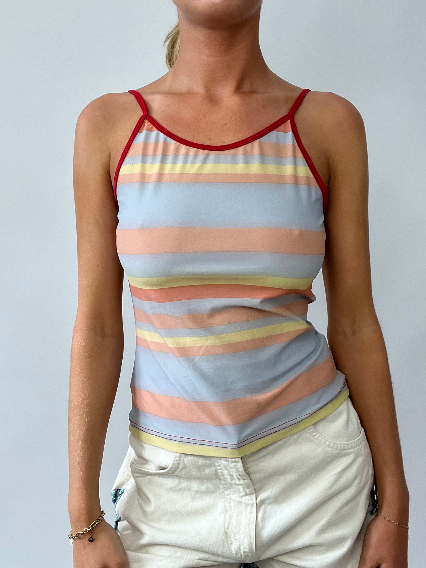 💻 FRUITY DROP | small blue and yellow stripy vest cami