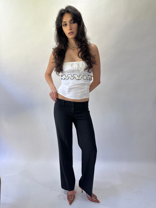 devil wears prada | medium black kookai pinstripe trousers