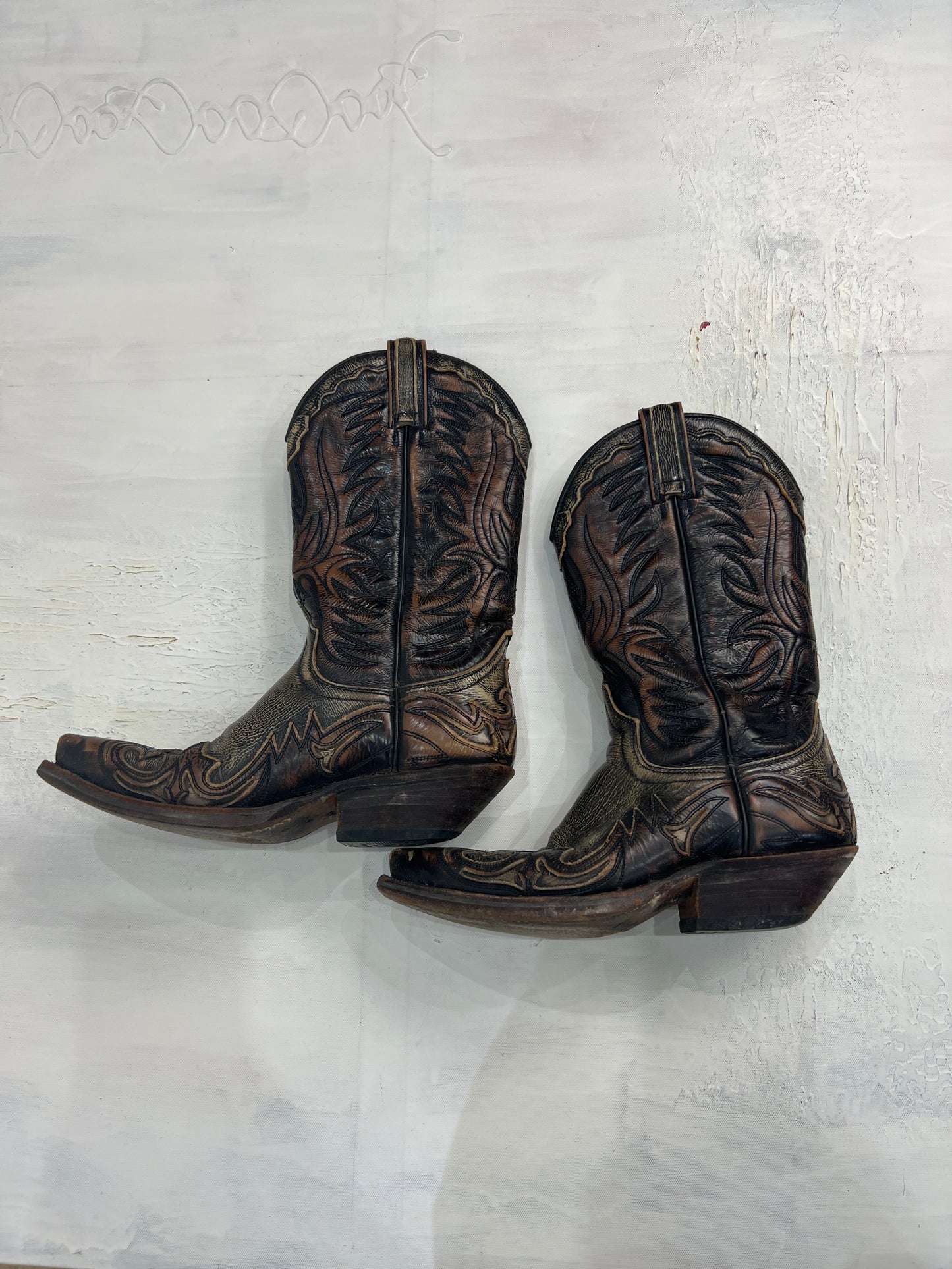 ⭐️vintage edit seven | uk 4 brown leather cowboy boots