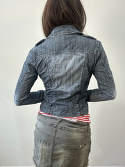 2016 edit | small blue denim asymmetric zip jacket