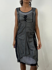 romantic grunge edit | small/medium grey striped mini dress