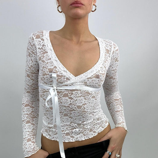 #421 SAMPLE SALE | small white long sleeve belle