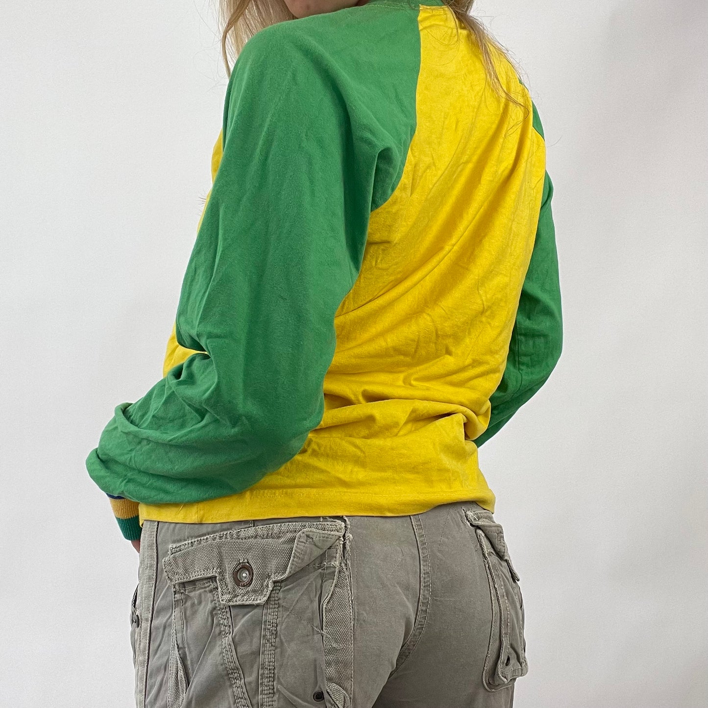 💻AMELIA GRAY DROP | medium yellow and green long sleeve brasil top