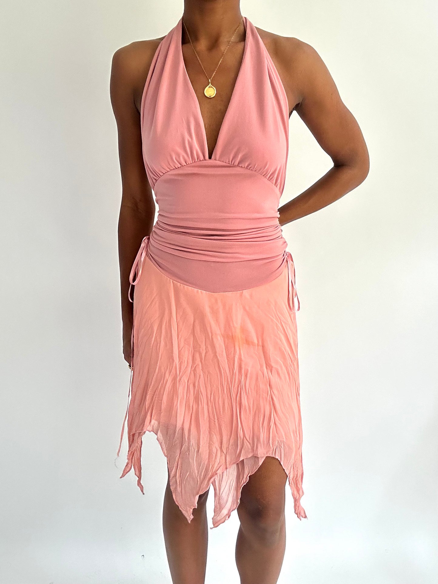 summermaxxing drop | medium pink halterneck mini dress