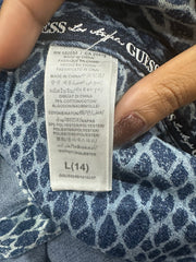 vintage editar treinta y seis | pequeño vestido de botón de denim blue guess