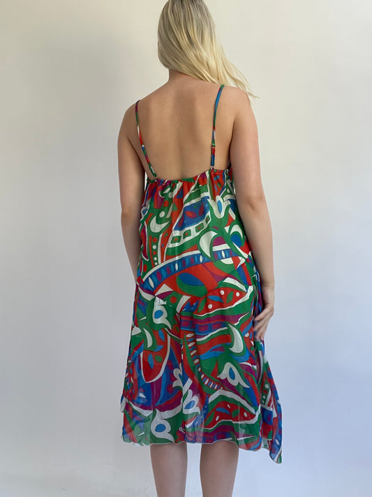 Y2K| small multicoloured midi dress