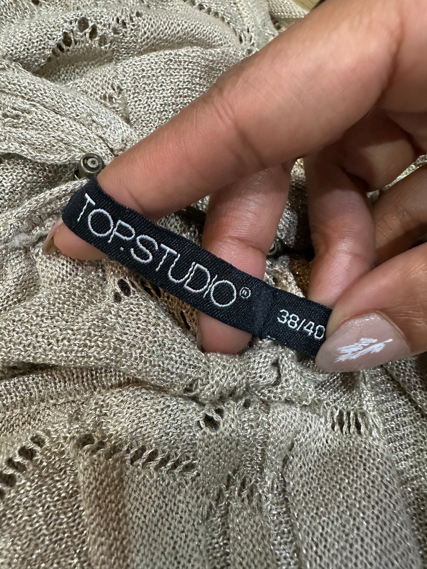 vintage edit thirty-three | small beige knit midi dress with floral detail